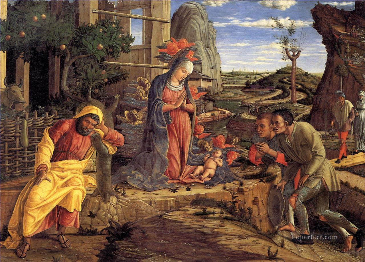 羊飼いの礼拝 ルネサンス画家アンドレア・マンテーニャ油絵